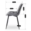 Scaun Kortina, 51.5x55x85 h cm, Catifea Gri picture - 8