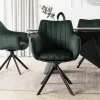 Scaun Makati, 62x52x89 cm, Functie Rotire, Structura Metalica, Catifea Verde picture - 2
