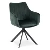 Scaun Makati, 62x52x89 cm, Functie Rotire, Structura Metalica, Catifea Verde picture - 1