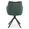 Scaun Makati, 62x52x89 cm, Functie Rotire, Structura Metalica, Catifea Verde picture - 6