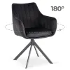 Scaun Makati, 62x52x89 cm, Functie Rotire, Structura Metalica, Catifea Neagra picture - 3