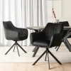 Scaun Makati, 62x52x89 cm, Functie Rotire, Structura Metalica, Catifea Neagra picture - 4