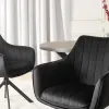 Scaun Makati, 62x52x89 cm, Functie Rotire, Structura Metalica, Catifea Neagra picture - 6