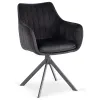 Scaun Makati, 62x52x89 cm, Functie Rotire, Structura Metalica, Catifea Neagra picture - 1