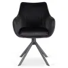 Scaun Makati, 62x52x89 cm, Functie Rotire, Structura Metalica, Catifea Neagra picture - 2