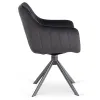 Scaun Makati, 62x52x89 cm, Functie Rotire, Structura Metalica, Catifea Neagra picture - 8