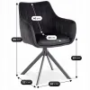 Scaun Makati, 62x52x89 cm, Functie Rotire, Structura Metalica, Catifea Neagra picture - 10