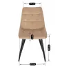Scaun Riocco, 49x57x89 h cm, Catifea Bej picture - 6