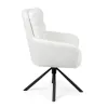 Scaun Rotativ Enzo, 60x60x92 h cm, Stofa tip Boucle, Alb picture - 4