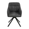 Scaun Rotativ Loren, 54x55x68 h cm, Stofa, Negru/Gri Inchis picture - 8