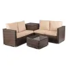 Set De Gradina/Terasa Niger, 2 Canapele + Masuta + Cutie Depozitare, TehnoRatan, Maro/Beige picture - 11
