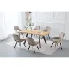 Set Masa Extensibila Koko, 120-160x80x75 cm, Stejar + 6 Scaune Kashar Gri picture - 1