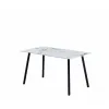 Set Masa Thor Blat Ceramic, Negru/Alb Marmura 140x80x75 + 4 Scaune Madison Gri picture - 3