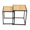 Set Masute de Cafea Duetta, 40x40x50 h cm + 35x35x45 cm, Metal/Pal Melaminat, Stejar Natur picture - 4