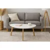 Set Masute de Cafea Scandia, 120x60x45 h cm si 85x45x40 h cm, Bambus/MDF, Natur/Alb picture - 2
