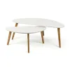 Set Masute de Cafea Scandia, 120x60x45 h cm si 85x45x40 h cm, Bambus/MDF, Natur/Alb picture - 1