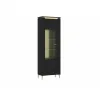 Vitrina Norica LAZV01, 65.5x40x201.2 h cm, Pal Melaminat/MDF, Negru/Auriu picture - 1
