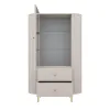 Vitrina Semi-Inalta Ovalio 2 Serate + Usa, TYP 112,  97.4x42.3x155 h cm, Pal Melaminat/MDF, Beige Nisip picture - 3