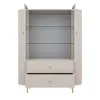 Vitrina Semi-Inalta Ovalio 2 Usi si 2 Sertare, TYP 122,  123x42.3x155 h cm, Pal Melaminat/MDF, Beige Nisip picture - 3