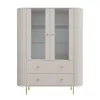 Vitrina Semi-Inalta Ovalio 2 Usi si 2 Sertare, TYP 122,  123x42.3x155 h cm, Pal Melaminat/MDF, Beige Nisip picture - 2