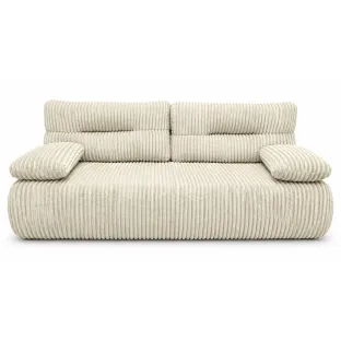 Canapea Extensibila Allegro 195x100x85 cm, Catifea Raiata, Crem