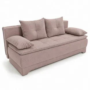 Canapea Extensibila Aurora,  202x94x84 h cm, Stofa, Roz