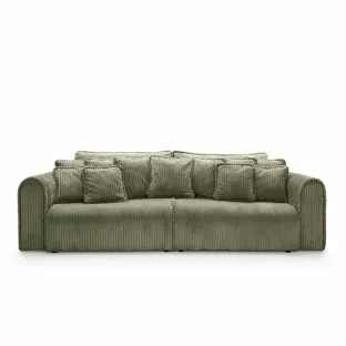 Canapea Extensibila Big Buddy Extra Large, 302x130x92 cm, Suprafata Pentru Dormit - 182x244 cm, Stofa - Verde Olive