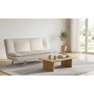 Canapea Extensibila Birke, 190.5x95.5x94 h cm, Stofa Crem