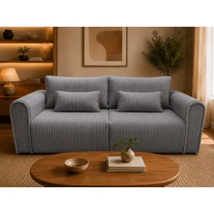 Canapea Extensibila Bodo, 250x115x90 h cm, Stofa Raiata Tillia 90 Gri