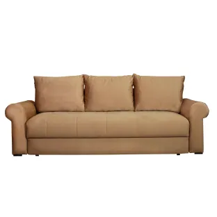 Canapea Extensibila Classic, 243x100x72 h cm, Stofa Tip Catifea, Camel