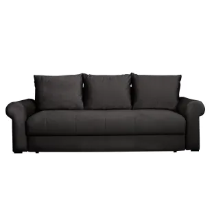 Canapea Extensibila Classic, 243x100x72 h cm, Stofa Tip Catifea Gri Inchis
