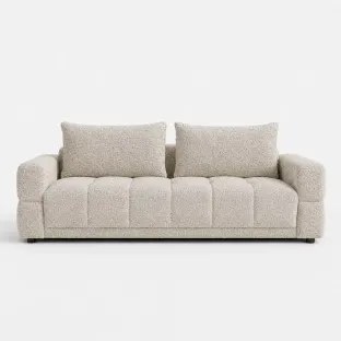Canapea Extensibila Dante, 241x101x88 cm, Stofa, Beige