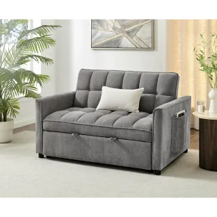 Canapea Extensibila Fabillo, 2 Locuri, 137x94x85 h cm, Stofa Gri