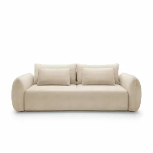 Canapea Extensibila Maloy, 252x103x 89 h cm, Catifea, Beige