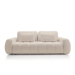 Canapea Extensibila Mooma, 258x115x89 cm, Stofa Boucle Abriamo 03, Beige