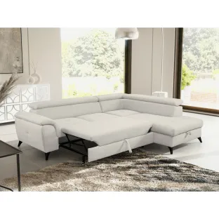 Coltar Extensibil Aldeia, 251.5x200x70/90 cm, Stofa - Beige Deschis