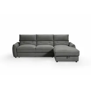 Coltar Extensibil Delpo, 284x162x94 cm, Stofa, Gri,