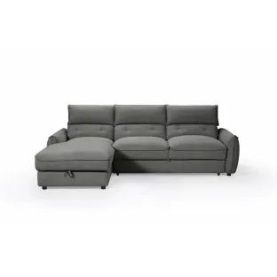 Coltar Extensibil Delpo, 284x162x94 cm, Stofa, Gri,