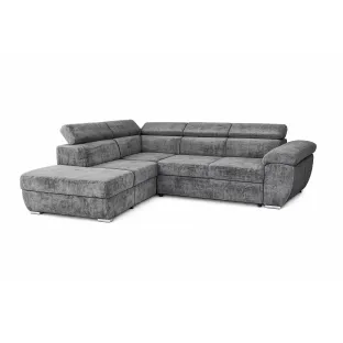 Coltar Extensibil Fiona + taburet, 264x220x76-91 h cm, Stofa Cremona 95 Gri