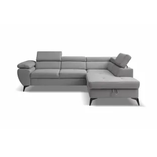 Coltar Extensibil Floris, 256x200x75-90 h cm, Stofa, Gri