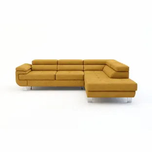 Coltar Extensibil Lotos,  275x230x73-87 h cm, Stanga, Stofa Galben Mustar
