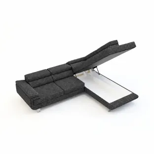 Coltar Extensibil Lotos,  275x230x73-87 h cm, Stanga, Stofa Gri Inchis, Inari 96