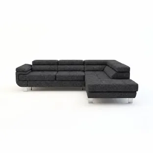 Coltar Extensibil Lotos,  275x230x73-87 h cm, Stanga, Stofa Gri Inchis, Inari 96