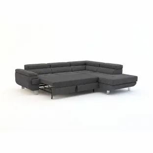 Coltar Extensibil Lotos,  275x230x73-87 h cm, Stanga, Stofa Gri Inchis,