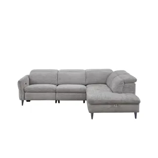 Coltar Laccio Cu Recliner Electric si Spatiu de Depozitare,  279x217 cm, Stofa Gri