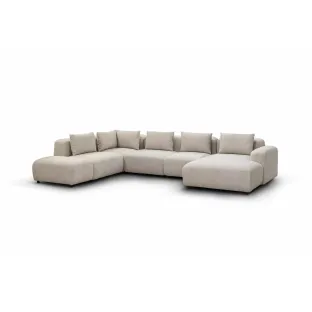 Coltar Modular Rossonero Set 4,  390x218x160x70 h cm, Stofa Beige