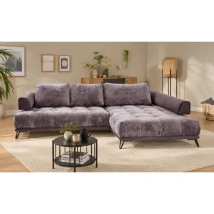 Coltar Fix Morgan, 262x184x87 cm, Stofa Grafit/Gri Inchis