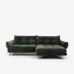 Coltar Roda cu Spatar Reglabil, 280x177x87 h cm, Stofa, Verde