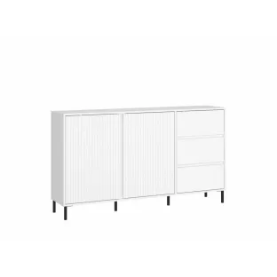 Comoda Avenale AVEK01, 2 Usi + 3 Sertare, 157.8x40x91.6 h cm, Pal Melaminat/MDF, Alb Alpin/Alb Lucios