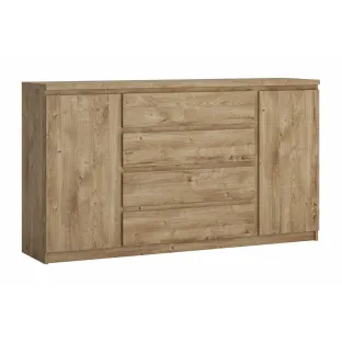 Comoda Fribo FRIK02, 2 Usi + 4 Sertare, 165.4x40x92.9 h cm, Pal Melaminat, Stejar Ribbeck Auriu
